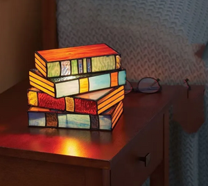 Mystic Library Stacked Books Lamp - Stonrift atmospheric home decor