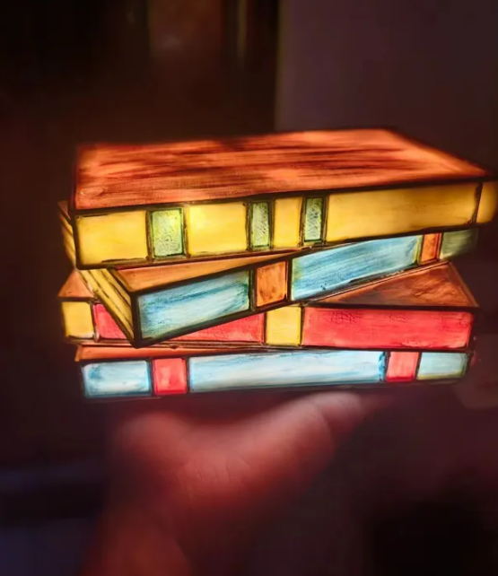 Mystic Library Stacked Books Lamp - Stonrift atmospheric home decor