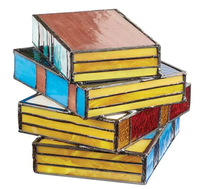 Mystic Library Stacked Books Lamp - Stonrift atmospheric home decor